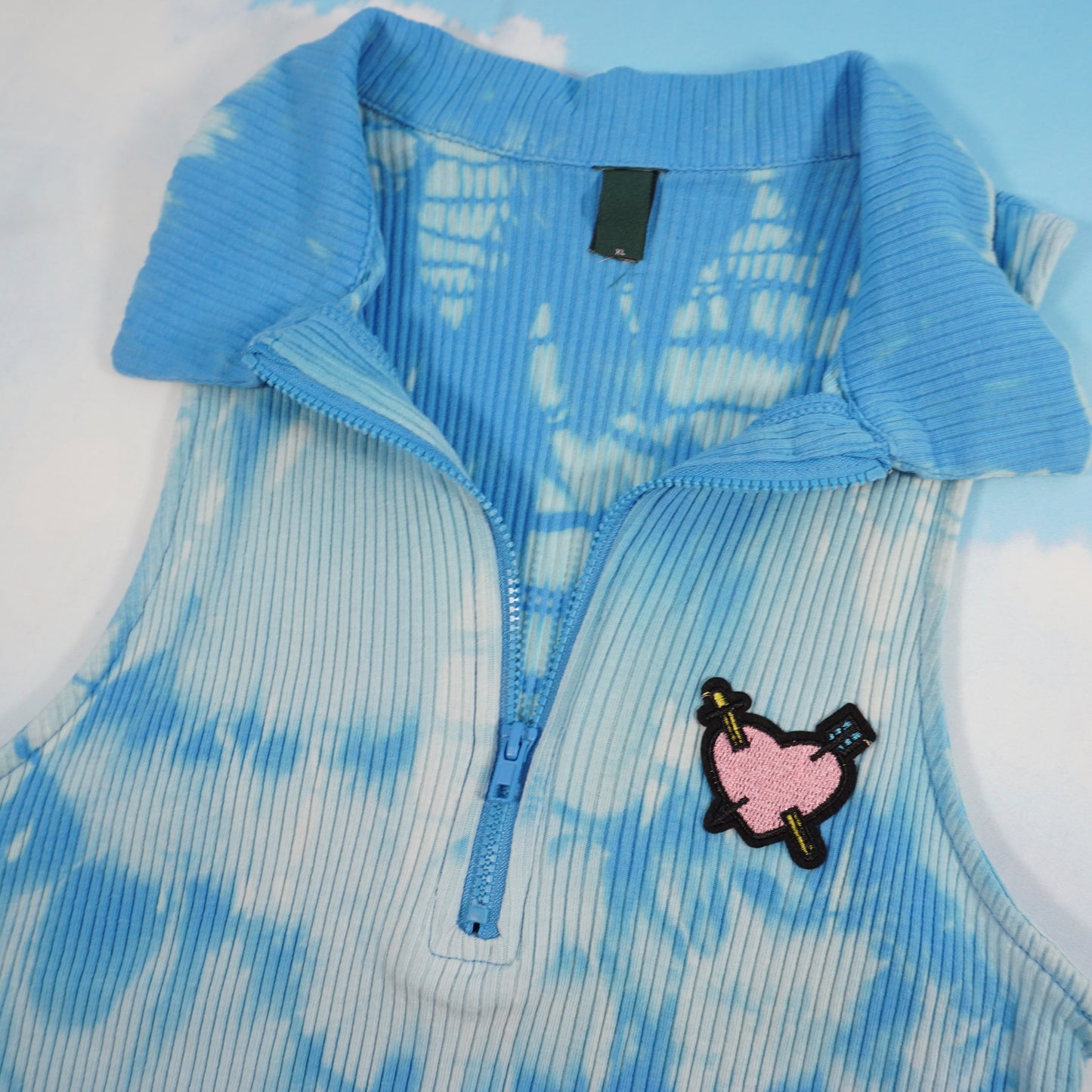 Retro Mini Dress Bleach Dyed