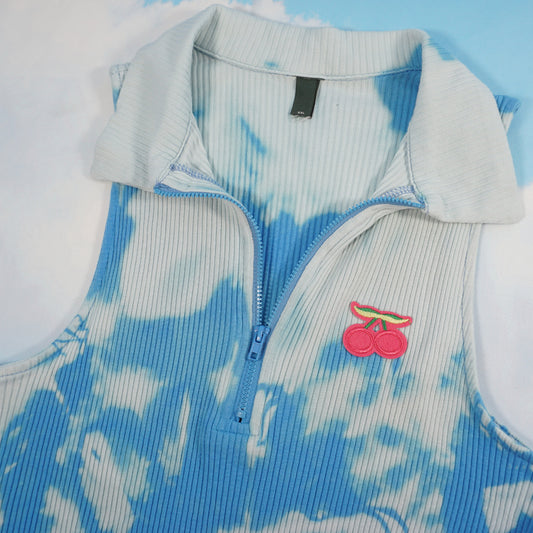 Retro Mini Dress Bleach Dyed