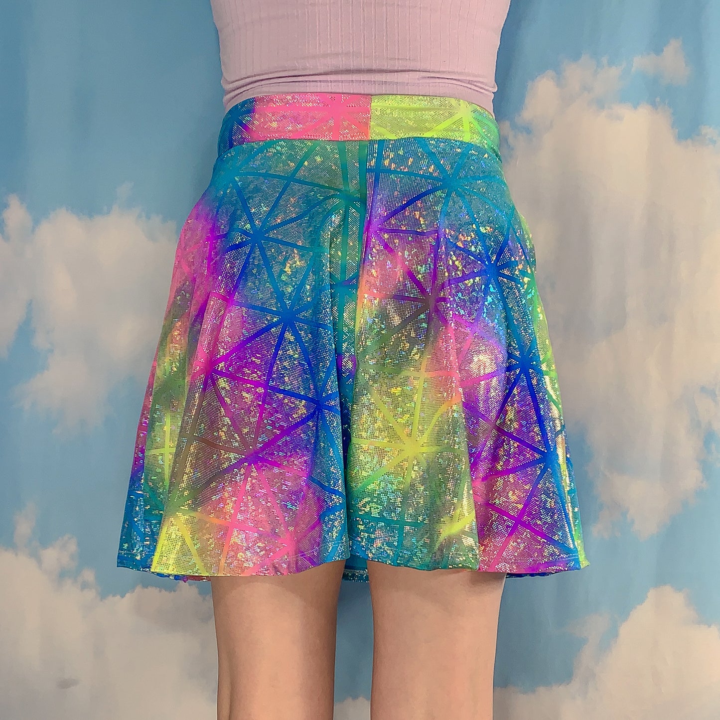 PRESALE Rainbow Iridescent Geometric Skirt