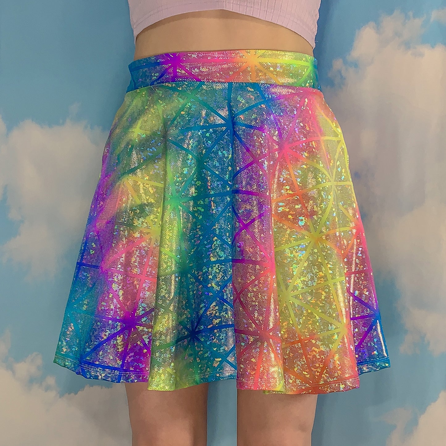 PRESALE Rainbow Iridescent Geometric Skirt