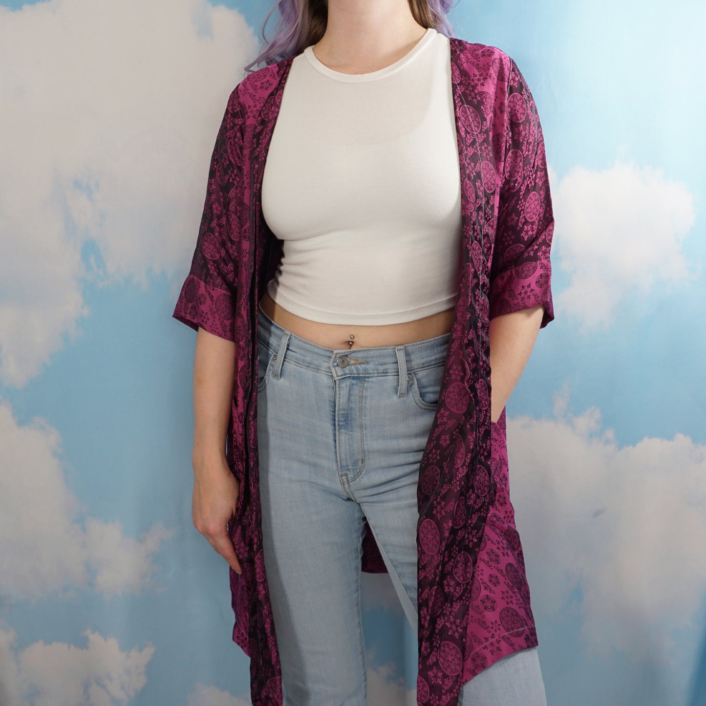 Geometric Silk Robe