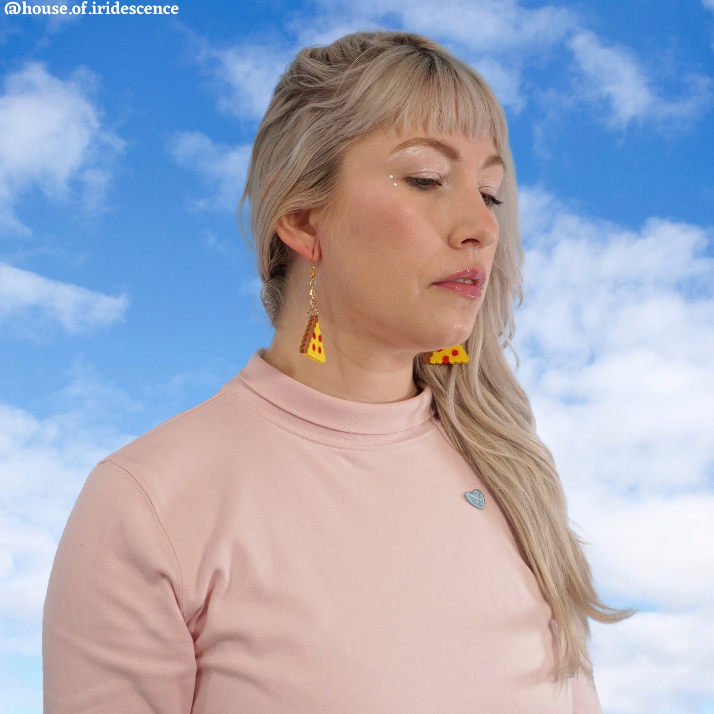 Pizza Pixel Earrings