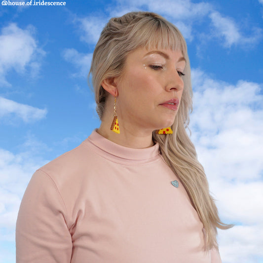 Pizza Pixel Earrings