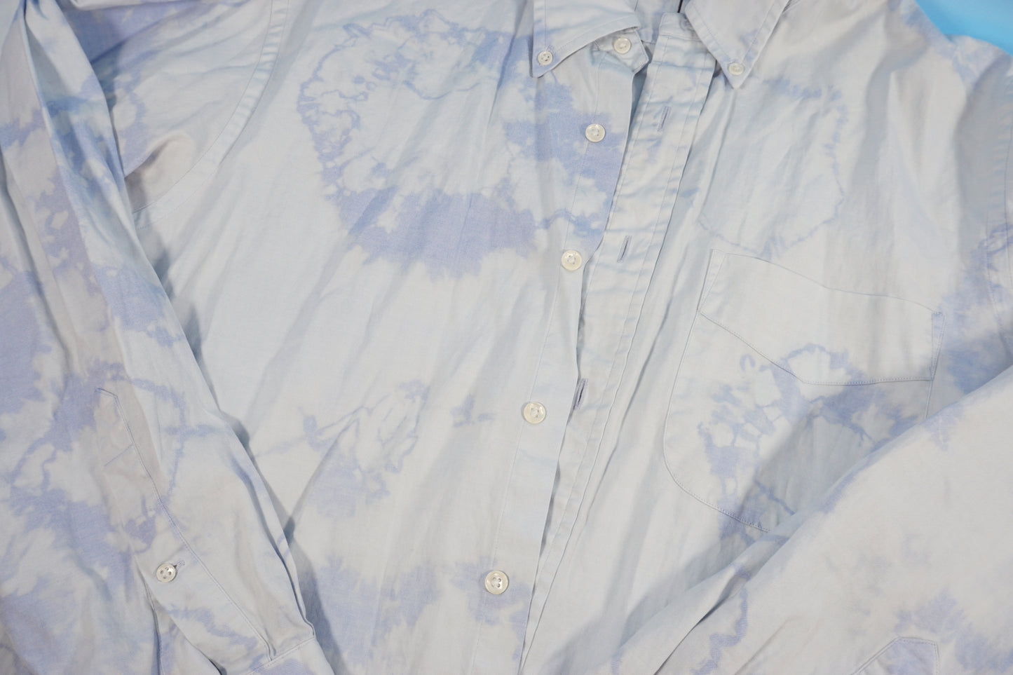 Upcycled Bleach Dyed Button Up Shirt