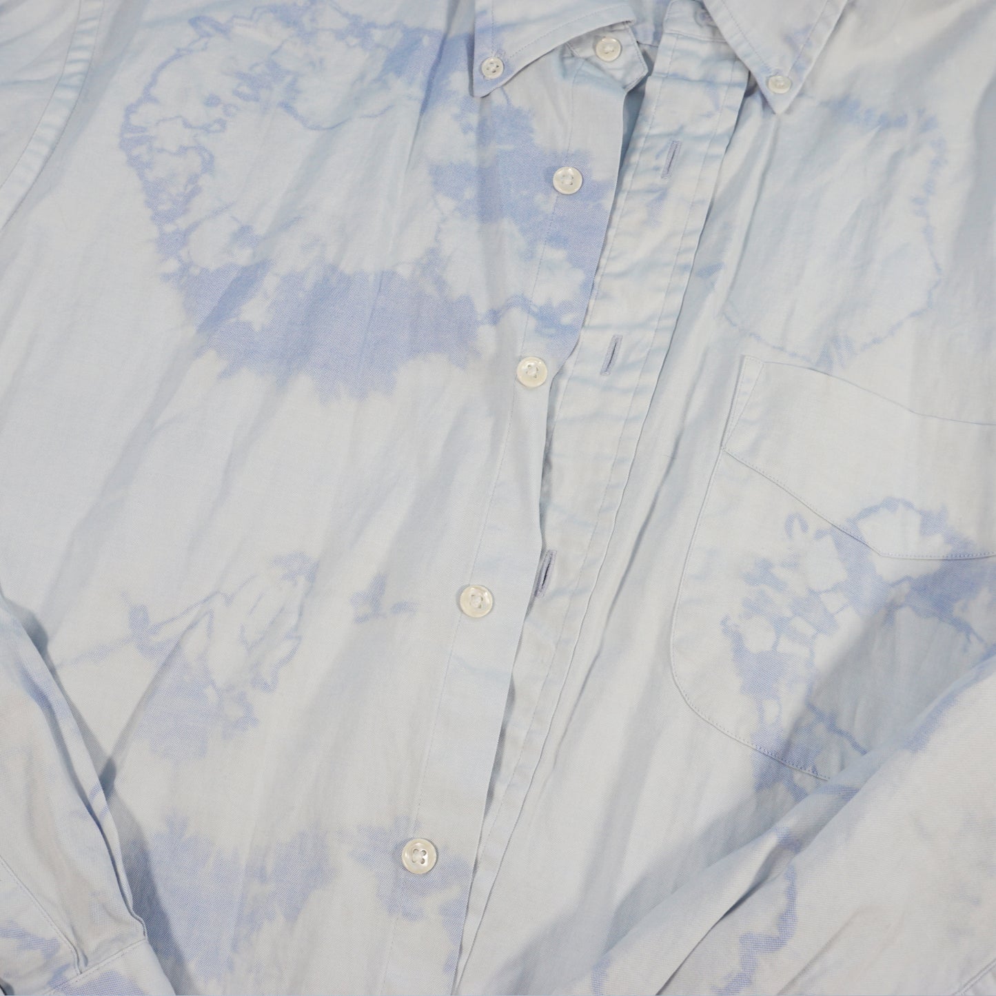 Upcycled Bleach Dyed Button Up Shirt