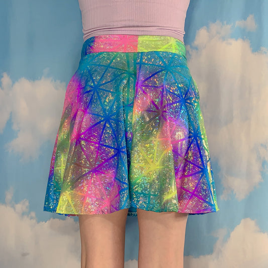 PRESALE Rainbow Iridescent Geometric Skirt